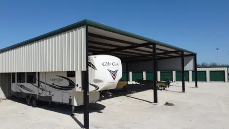 Covered parking units at Trio Self Storage.